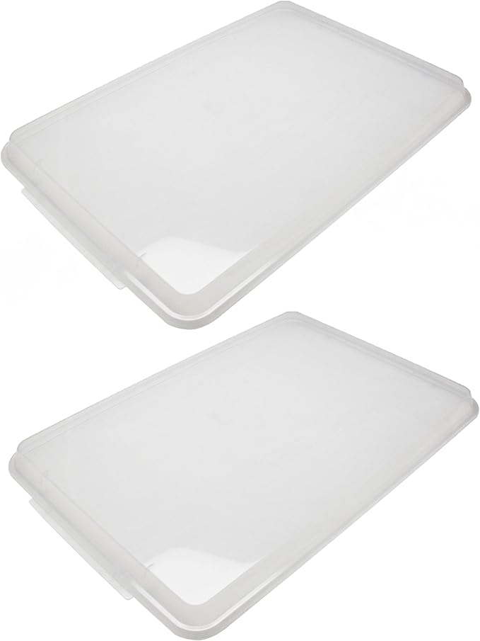 TrueCraftware- Full Size Polypropylene Sheet Pan Cover Clear Color Set of 2- Sheet Pan Cover for Baking Tray Baking Pans for Cookies and Cakes Perfect for Home Bakery and Restaurants