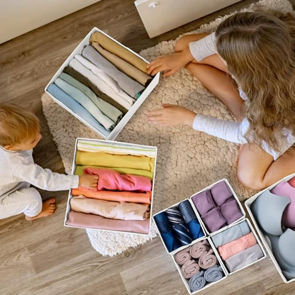 Criusia Drawer Organizer Clothes, 24 Pack Dresser Organizer Bins for Nursery Bedroom, Closet Organization and Storage Dividers for Clothing, Baby Clothes, Underwears, Socks (White) - Image 6