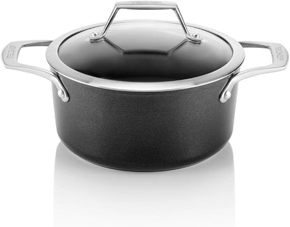 TECHEF - Onyx Collection - 2.8-quart Soup Pot with Glass Lid, coated with New Teflon Platinum Non-Stick Coating (PFOA Free)