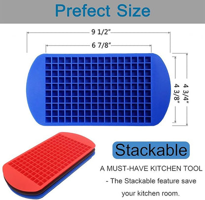 Silicone Mini Ice Cube Trays 3 Pack, 160 Crushed Ice Cube Molds Easy Release Small Ice Cube for Chilling Whiskey Cocktail, Kitchen Gadgets Stackable Ice Trays, Specialty Accessories Tool for Freezer - Image 5