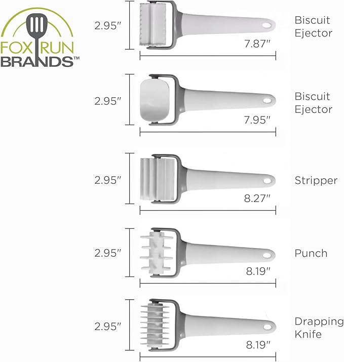 Fox Run Pastry and Pasta Wheels, Set of 5 Dough Cutter Tools - Image 7