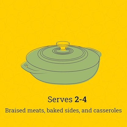 Lodge Essential Enamel Braiser - Refrigerator- & Oven-Safe up to 500° F - Heat-Retaining, Induction-Safe & PFAS-Free Enamel Cookware - 3.5 Quart, Desert Sage - Image 7