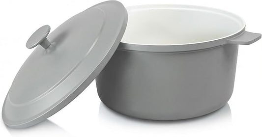 Gotham Steel 5 Qt Dutch Oven Pot with Lid, Nonstick Ceramic Dutch Oven Stock Pot, 10 in 1 Cooking Pot & Dutch Oven for Bread Baking, Lightweight, Oven & Dishwasher Safe – Gray by GothamSteel