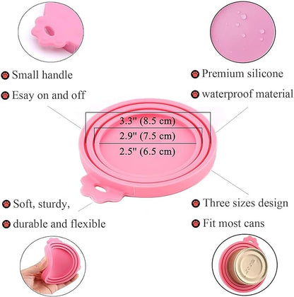 Food Can Lids, 6 Pcs Silicone Pet Food Can Covers for Dog & Cat Food, One Tin Cap Fit Most Standard Size Dog Cat Food Canned（Multicolor）