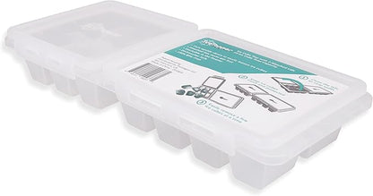 IceTopper Ice Cube Tray with 2 Attached Lids - Easy Release Ice Cube Molds, 14 Cubes per Tray, Stackable & Dishwasher Safe, 100% Food Grade, BPA Free & Recyclable Original
