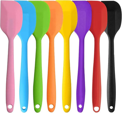 8 Pieces Silicone Spatulas, 11 inch Heat-Resistant Non-stick Spatulas with Stainless Steel Core for Cake Cream Cooking Gadget by COLOGO (11 inch) - Image 5