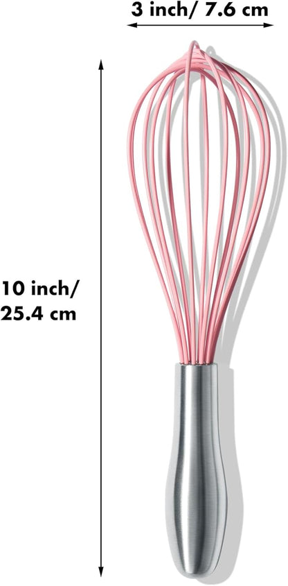 OYV 10-Inch Pink Silicone Whisk, Heat Resistant 480°F Kitchen Whisk with Stainless Steel Ergonomic Handle, Non-Scratch for Nonstick Cookware, Dishwasher Safe, Perfect for Blending, Cooking & Beating - Image 7