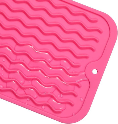 MicoYang Silicone Dish Drying Mat for Multiple Usage,Easy clean,Eco-friendly,Heat-resistant Silicone Mat for Kitchen Counter or Sink,Refrigerator or Drawer Liner Rose S 12 inches x 6 inches - Image 9