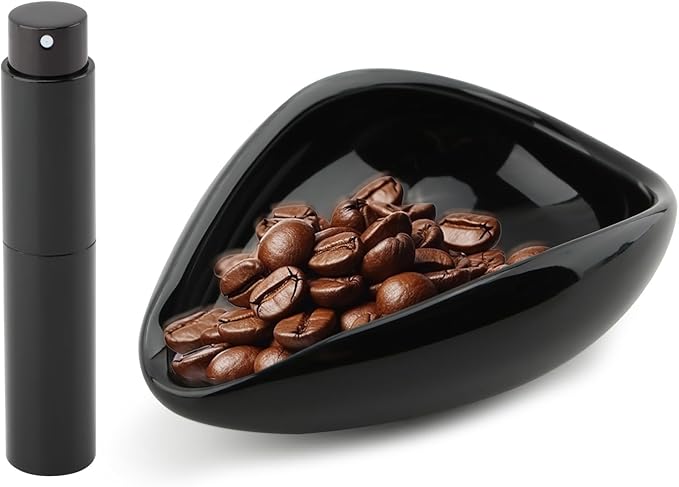 Coffee Bean Dosing Cup and Spray Bottle Set, Ceramic Espresso Dosing Cup Measuring Tray for Coffee Beans and Tea, Espresso Accessories by Unknown