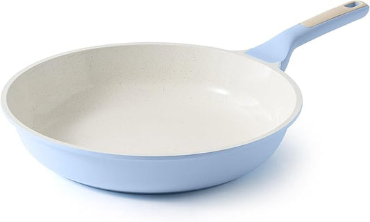 SENSARTE Nonstick Ceramic Frying Pan 9.5-Inch, Healthy Non Toxic Skillet, Induction Compatible Omelet Pan with Heat Resistant Handle, PFAS-Free, Blue by SENSARTE