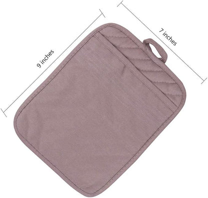 Anyi Pot Holders for Kitchen Heat Resistant, Cotton Hot Pads for Counter Table, Grey Kitchen Pot Holders with Pocket Pack of 3 - Image 7