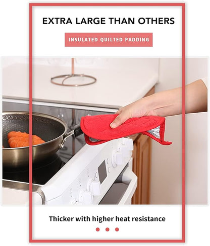 Joyhalo 6 Pack Pot Holders for Kitchen,Cotton Oven Holder with Great Heat Resistance,Non Slip Hot Pads for Kitchen Clearance,Red - Image 4