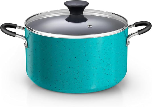 Cook N Home Nonstick Stockpot with Lid 6-Quarts, Professional Cooking Soup Pot, Casserole Cookware, Turquoise by CookNHome