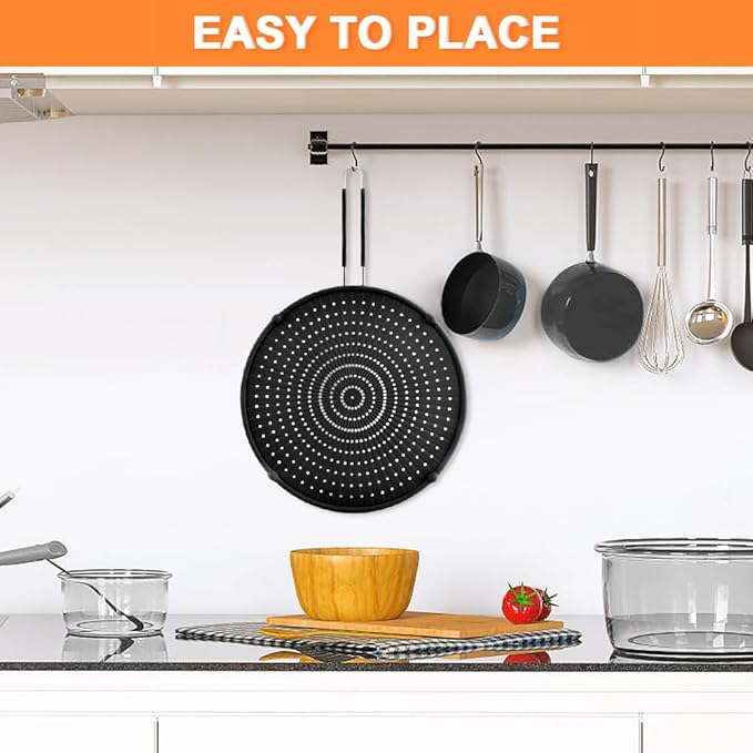 Splatter Screen for Frying Pan, Grease Splatter Guard, Heat-Resistant Splatter Guards for Frying, Silicone Splatter Guard for Everyday Cooking, Dishwasher Safe （16in×12in×0.5in） - Image 3