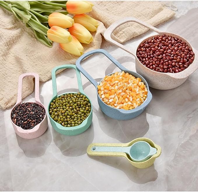 Plastic Mixing Bowls Set 8/10 PCS with Measuring Spoon, Colorful Serving Bowls for Kitchen, Ideal for Baking, Prepping, Nesting Bowls for Space Saving Storage (Wheat) - Image 8