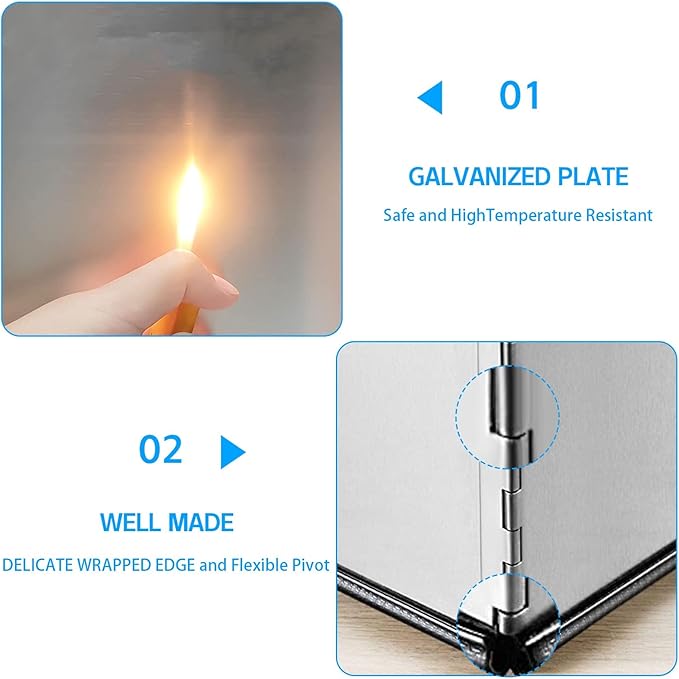 4 Sided Oil Splatter Guard Grease Splatter Guard Stove Splatter Guard, Splatter Guards Splatter Screen for Frying Pan,Large Foldable Splash Guard for Stove Top, Steel Anti Splatter Shield - Image 4