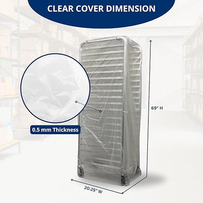 FSE Disposable Commercial Grade Sheet Pan/Bun Pan Rack Covers, 20.25" W x 26" D x 69" H, Clear, 50 Count - Image 5