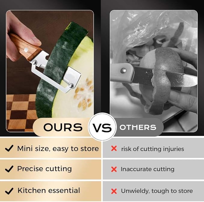 Multi-Functional Vegetable Peeler for Kitchen, 2026 New Stainless Steel Peeler with Wooden Handle and Bottle Opener, Kitchen Tool for Fruit Veggie Pumpkin, Gifts for Mom (3PCS) - Image 6