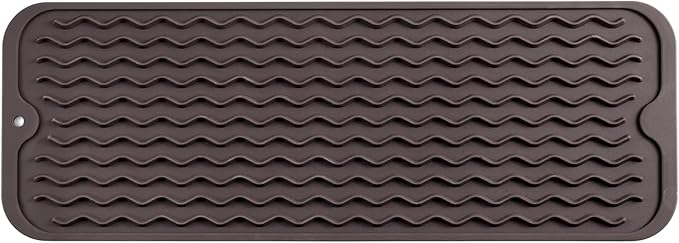 MicoYang Silicone Dish Drying Mat for Multiple Usage,Easy clean,Eco-friendly,Heat-resistant Silicone Mat for Kitchen Counter,Sink,Bar,Bottle,or Cup Coffee M 17 inches x 6 inches by MicoYang