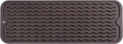 MicoYang Silicone Dish Drying Mat for Multiple Usage,Easy clean,Eco-friendly,Heat-resistant Silicone Mat for Kitchen Counter,Sink,Bar,Bottle,or Cup Coffee M 17 inches x 6 inches by MicoYang