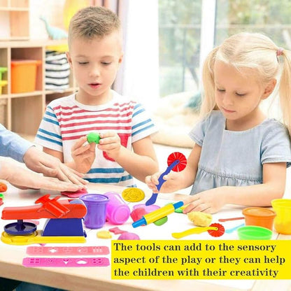 32-Piece Dough Tool Set for Kids – Dough Play Tools with Molds, Rollers, Extruder, Cutters & Scissors –Clay Tools for Creative Play (Random Colors) - Image 6