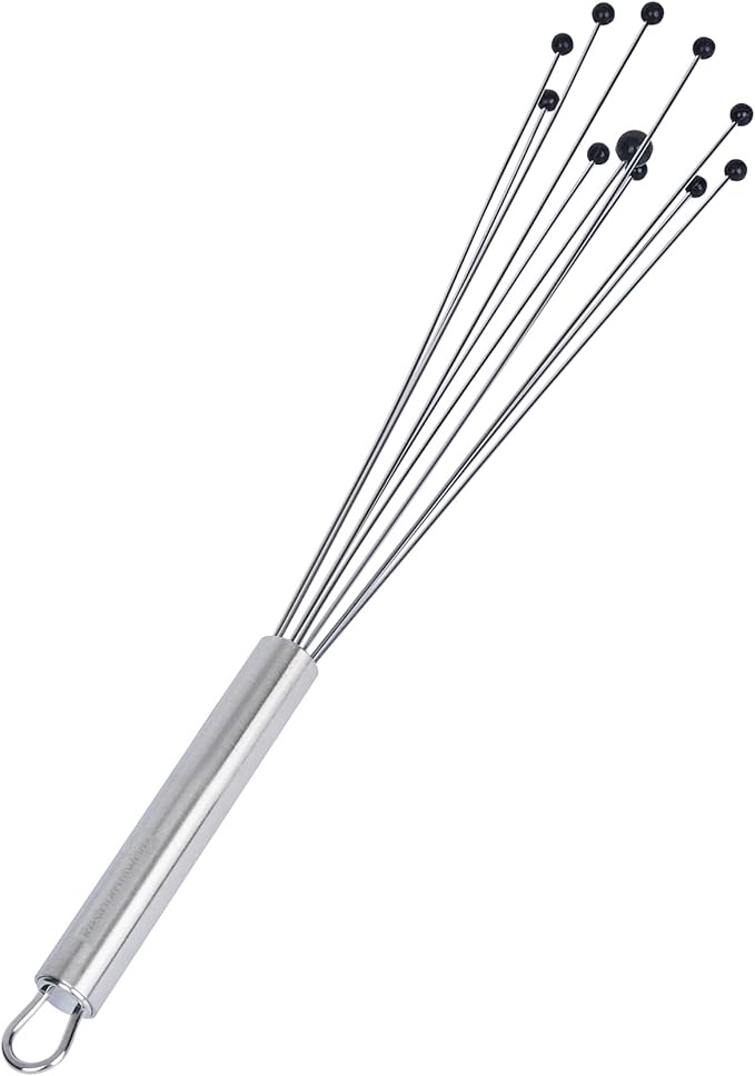 Restaurantware 12.5 in Stainless Steel Ball Whisk with Silicone Tips - 6 Pack - German Standard Sauce & Gravy Whisk, Non-Scratch, Dishwasher Safe - Non-Stick Safe Silicone Ball Whisk for Baking by Restaurantware