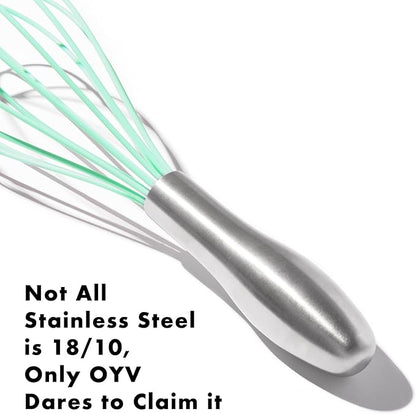 OYV 10-Inch Teal Silicone Whisk, Heat Resistant 480°F Kitchen Whisk with Stainless Steel Ergonomic Handle, Non-Scratch for Nonstick Cookware, Dishwasher Safe, Perfect for Blending, Cooking & Beating - Image 6