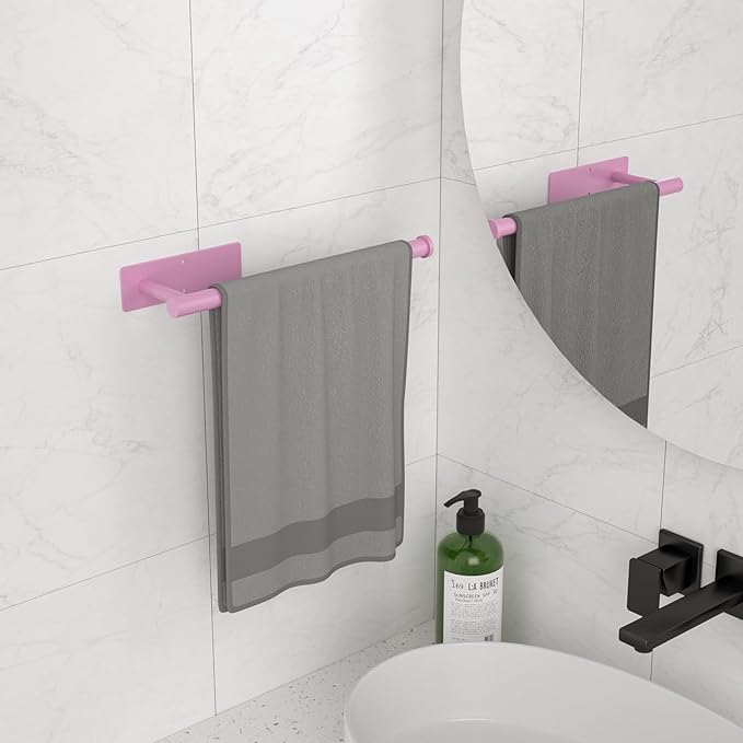 Paper Towel Holder Under Cabinet, Self-Adhesive,No Drilling, Stainless Steel, Wall-Mounted for Kitchen and Bathroom, Easy Install, Durable, Space-Saving, Ideal for Home, RV (Pink, 2 Pack) - Image 7