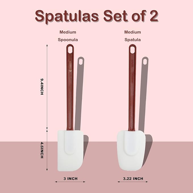 14 INCH Silicone Spatulas Heat Resistant Heavy Duty Rubber Spatulas Commercial Spatulas Set for Kitchen Use Silicone Cooking Utensils Sets of 2 - Image 2
