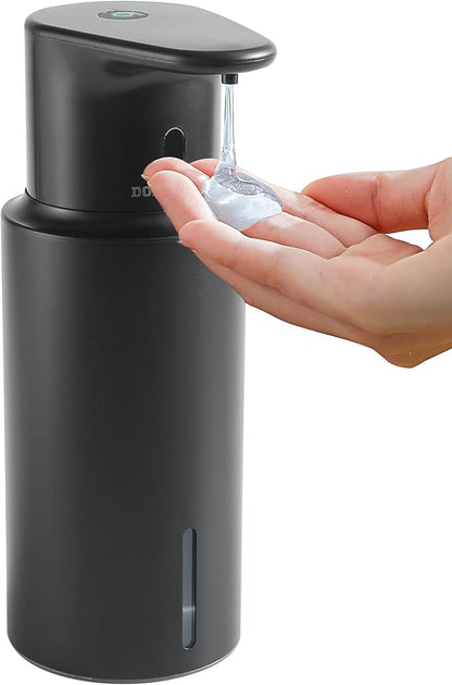 Automatic Liquid Soap Dispenser Touchless, 304 Stainless Steel Bottle Body &16.2oz/480ml Rechargeable, 3 Adjustable Liquid Levels, IPX7 Waterproof, for Kitchen Bathroom, Black by DODOMEKIA