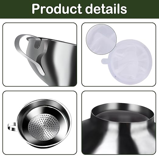 Yevior Canning Funnel for Filling Mason Jars - Wide Mouth Funnels for Kitchen Use Filling Bottles - Kitchen Gadgets Canning Supplies Kit - Stainless Steel - 5 Pack - Image 6