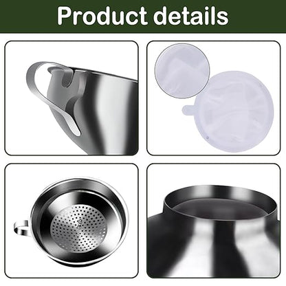 Yevior Canning Funnel for Filling Mason Jars - Wide Mouth Funnels for Kitchen Use Filling Bottles - Kitchen Gadgets Canning Supplies Kit - Stainless Steel - 5 Pack - Image 6