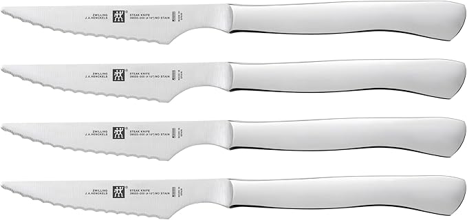 ZWILLING 4-pc Stainless Steel Serrated Steak Knife Set, made in Spain