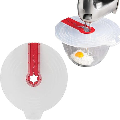 Silicone Mixing Bowl Splatter Guard, Modern Style, White, 12in, Baking, Durable, Dishwasher & Microwave Safe