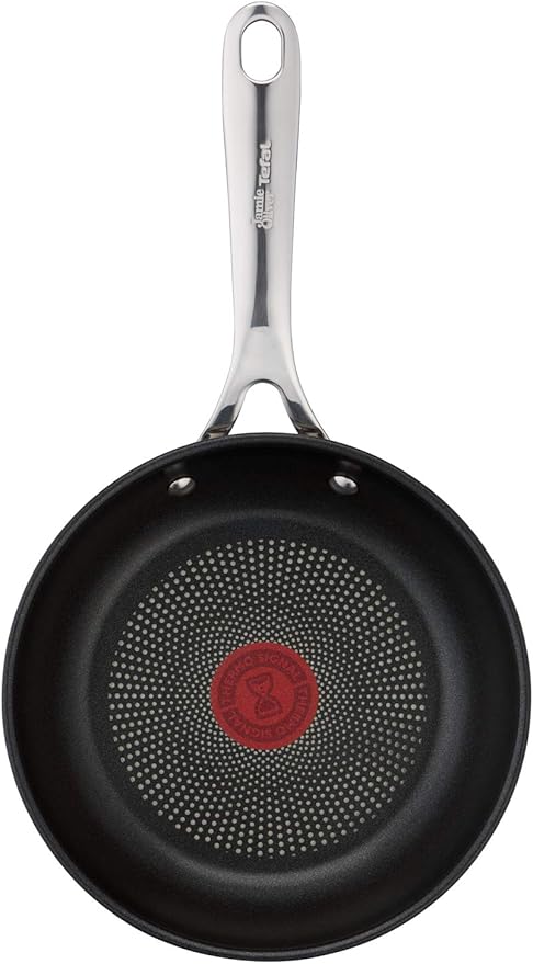 T-Fal x Jamie Oliver Nonstick Coated Stainless Steel Pans 9.5" & 11", Induction Compatible, Oven Safe up to 500°F, Chef's Stainless Steel Skillet, Frying Pan, Silver - Image 2