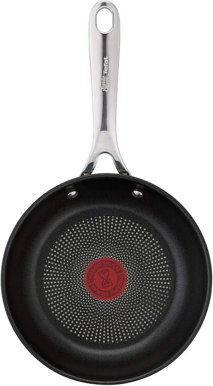 T-Fal x Jamie Oliver Nonstick Coated Stainless Steel Pans 9.5" & 11", Induction Compatible, Oven Safe up to 500°F, Chef's Stainless Steel Skillet, Frying Pan, Silver - Image 2