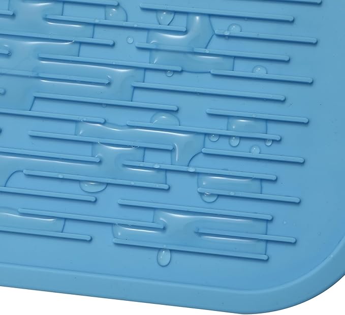 MicoYang Silicone Dish Drying Mat for Multiple Usage,Easy clean,Eco-friendly,Heat-resistant Silicone Mat for Kitchen Counter or Sink,Refrigerator or Drawer Liner Light Blue 5XL 36inches x 18inches - Image 9