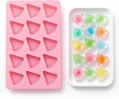 Cute Ice Cube Trays Silicone Chocolate Mold Wax Melt Molds Easy Release Ice Trays Non-Stick Chocolate Soap Pudding Jello Ice Cube Tray (Watermelon)