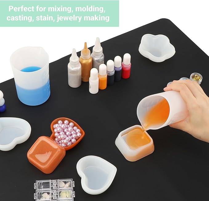 Gartful 250ml Silicone Measuring Cups, 4 PCS Large Nonstick Reusable Silicone Mixing Cups Durable Easy Clean for Epoxy Resin, Casting Molds, Stain Jewelry Making, Waxing, DIY, Art, Craft