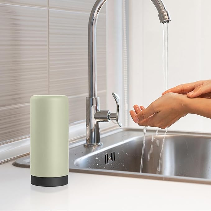 ElmRidge Dish Soap Silicone Dispenser for Kitchen Sink,Squeeze Washing Up Liquid and Hand Soap,Round refillable Silicone Bottles,Easy to Fill and to use,8.5oz,Black 2.4x2.4x5.5inch (Light Green) - Image 8
