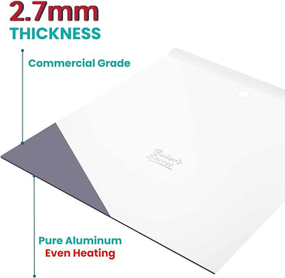 Commercial Quality Baking Sheet Pan Set, Pure Aluminum, Wrap Resistant, Large Flat Cookie Sheet 18" x 14", 100% Recycled Flat Baking Sheet Commercial Grade - The Natural Aluminum Collection