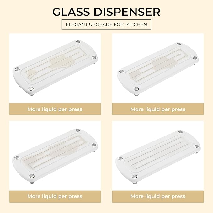 [Luxury] Kitchen Soap Dispenser Set - 16OZ White Glass Bottle, Stainless Steel Pump, Instant Dry Tray, Waterproof Labels, Non-Slip Silicone Pad, and Dish Brush | Upgrade for Your Kitchen and Bathroom - Image 4