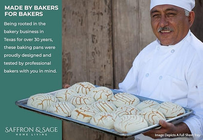 Commerical Quality Cookie Sheet Pan - 4 Pack Aluminum Half Sheet Baking Pan by Saffron & Sage Home Living - This 18x13 Baking Sheet Set is Rust & Warp Resistant, Heavy Duty, of Thick Gauge - Image 9