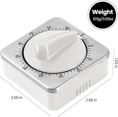 Kitchen Timers for Cooking, Chef Cooking Timer Clock with Loud Alarm,100% Mechanical Desk Timer - No Batteries Required - Magnetic Backing, Exquisite Stainless Steel Body - Countdown Reminder Magnetic - Image 4