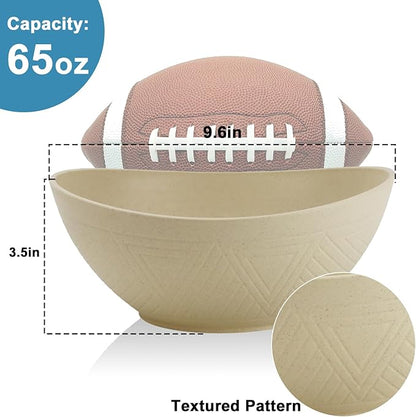 Large Bowls 65 OZ, Wheat Straw Bowls Set of 4, Unbreakable Salad Bowl, Microwave & Dishwasher Safe Big Bowl, Kitchen Serving Bowl for Salad, Cereal, Soup and Oatmeal (Beige)