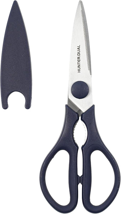 Kitchen Scissors for Food, HUNTER.DUAL Heavy Duty Come Apart Poultry Shears for Cooking, All Purpose for Cutting Chicken, Meat, Fish & Vegetables (Blue, 8.35 Inch) by HUNTERDUAL