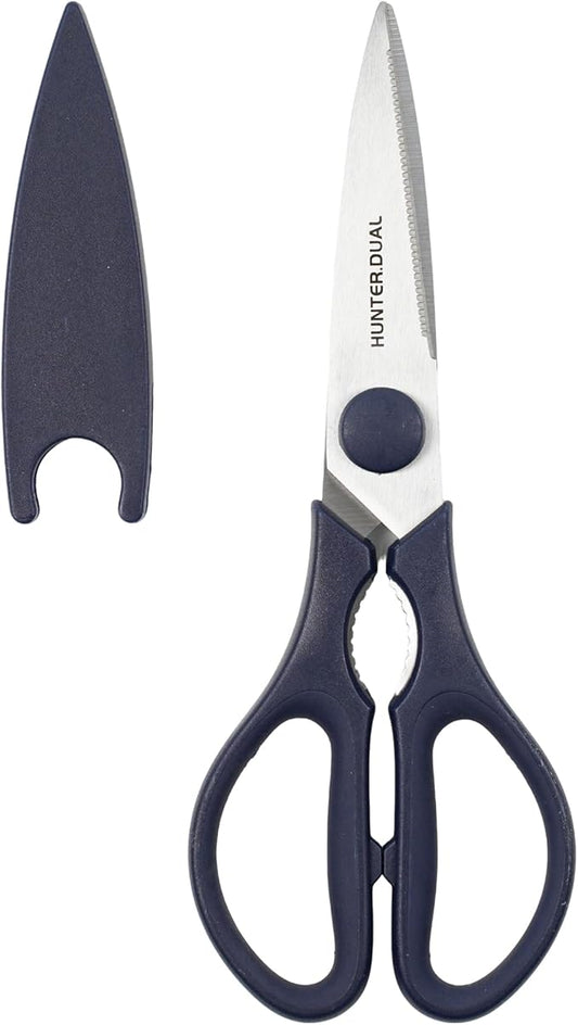 Kitchen Scissors for Food, HUNTER.DUAL Heavy Duty Come Apart Poultry Shears for Cooking, All Purpose for Cutting Chicken, Meat, Fish & Vegetables (Blue, 8.35 Inch) by HUNTERDUAL