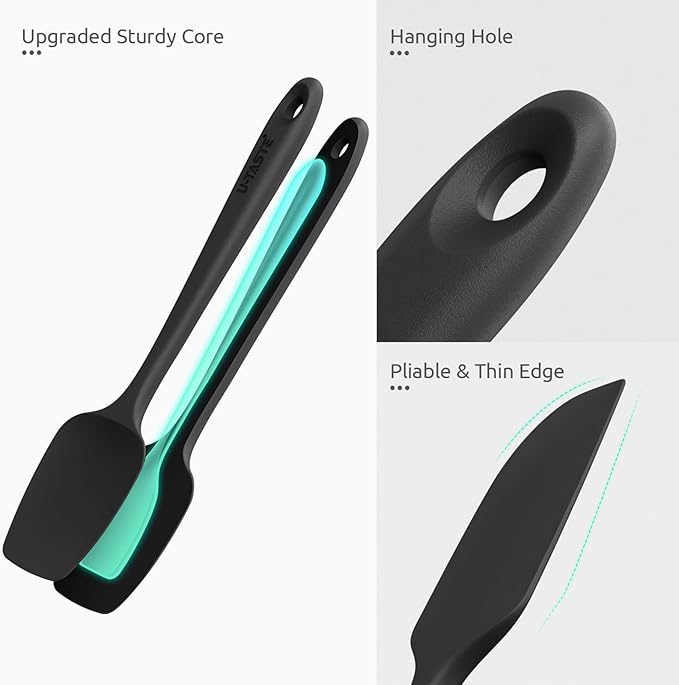 U-Taste Silicone Spatula Set with 600 Degrees Fahrenheit Heat Resistant (Black) - Image 6