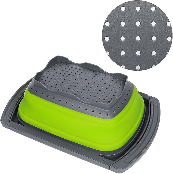 Qimh Colander collapsible, Colander Strainer Over The Sink Vegetable Fruit Strainer Basket (6 Quart) with Extendable Handles, New Kitchen Essentials - Image 6