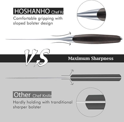 HOSHANHO 6 inch Kitchen Knife in Japanese High Carbon Steel, Professional High-Class Chef's Knife, Non-slip Ultra Sharp Cooking Knives with Ergonomic Handle - Image 5